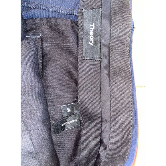 Theory Mens Blue Blue Slim Fit Dress Pants Size  34 - Picture 5 of 10